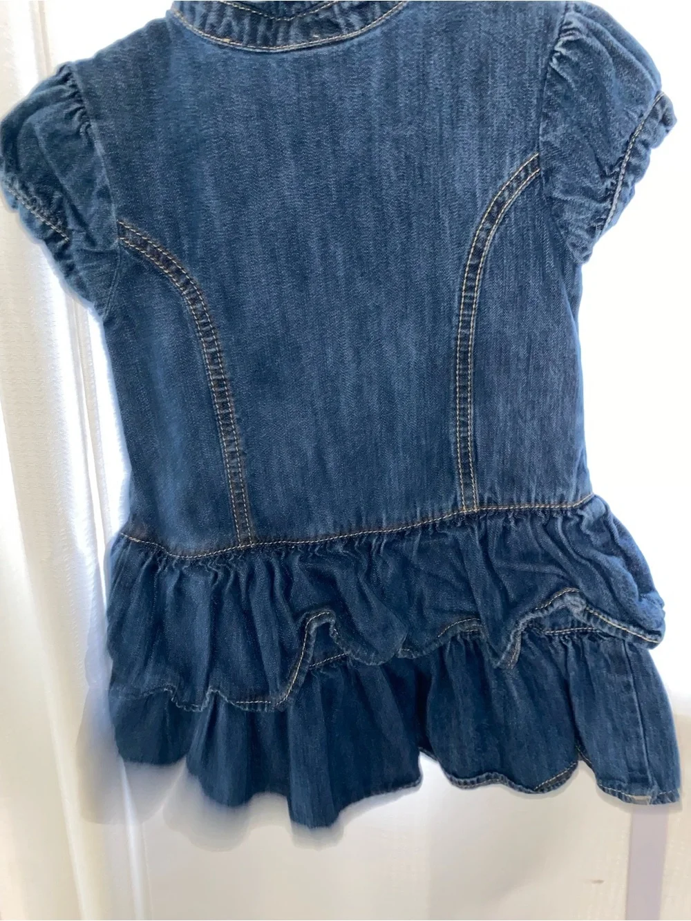 Old Navy Blue Denim Ruffle Dress Jacket for Girls